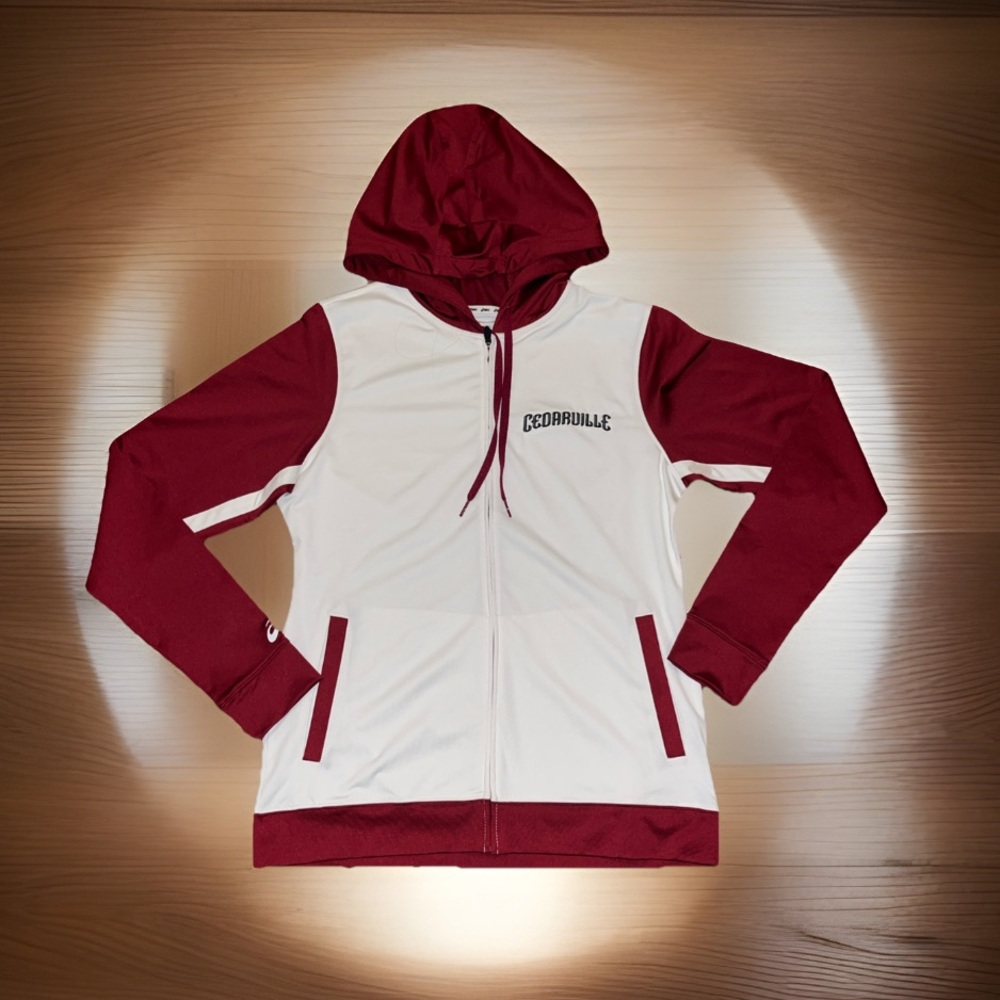 Asics Hoodie W/Full Zip Athletic Women's Track Jacket Side & Inner Media Pockets